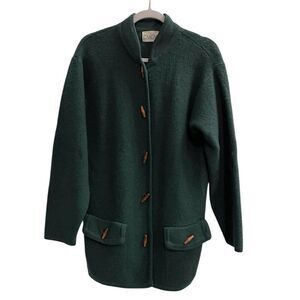 Vintage Cascade Classics Green Wool Jacket with Wood Buttons